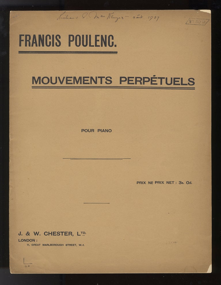 Item #33828 [Op. 14]. Mouvements perpétuels [Solo piano]. Francis POULENC.