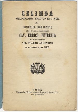 Item #34011 Celinda [Libretto]. Errico PETRELLA