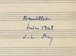 Notre Père pour voix de Baryton et Orgue. The Lord's Prayer for baritone voice and organ. Autograph musical manuscript