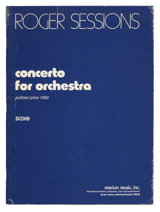 Item #34095 Concerto for Orchestra. [Full score]. Roger SESSIONS