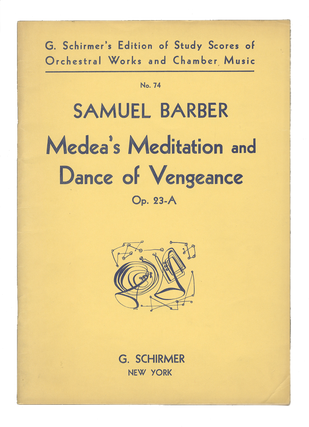 Item #34163 [Op. 23a]. Medea's Meditation and Dance of Vengeance [Study score]. Samuel BARBER