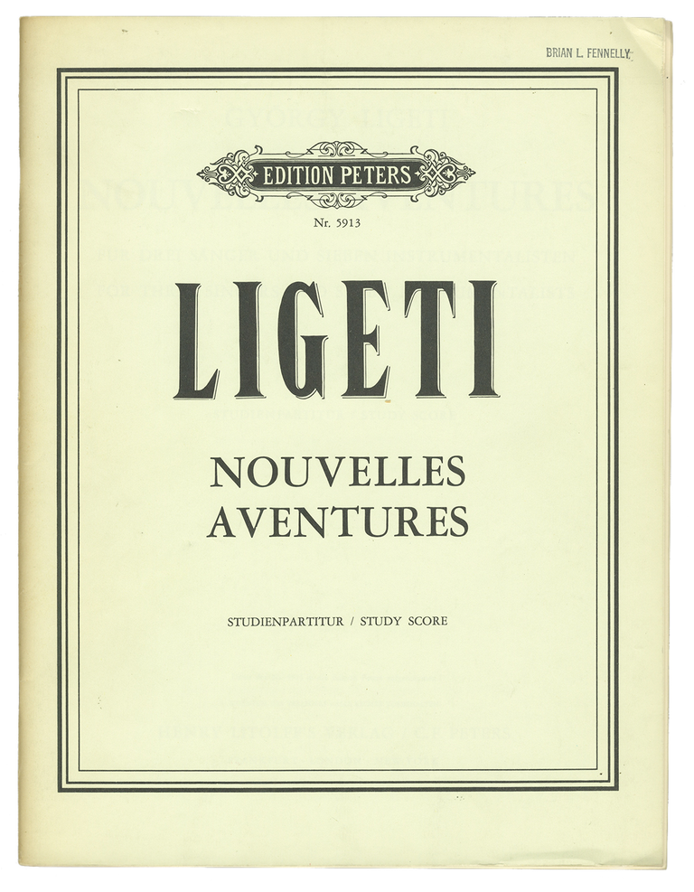 Item #34252 Nouvelles aventures [Study score]. György LIGETI.