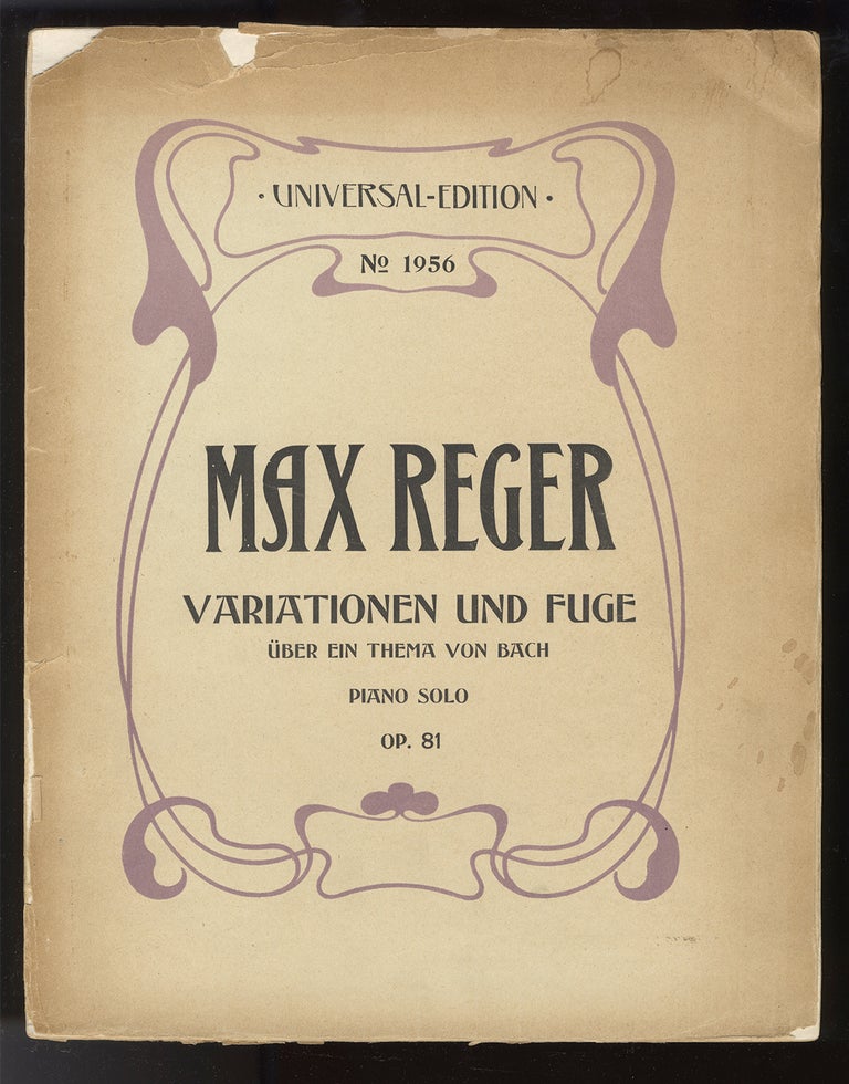 Item #34277 [Op. 81]. Variationen und Fuge über ein Thema von J.S. Bach [Solo piano]. Max REGER.