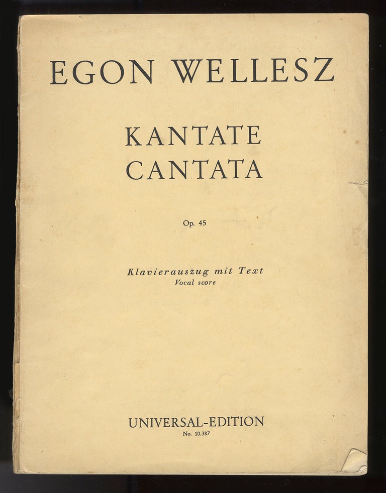 Item #34285 [Op. 45]. Kantate [Mitte des Lebens] [Piano-vocal score]. Egon WELLESZ.