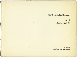 Item #34421 Klavierstück VI. Karlheinz STOCKHAUSEN