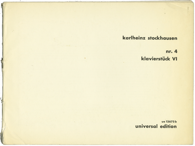 Item #34421 Klavierstück VI. Karlheinz STOCKHAUSEN.
