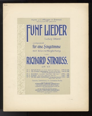 Collection of lieder. [Piano-vocal scores]