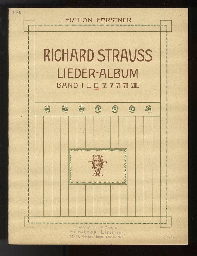 Item #34541 Lieder-Album. Richard STRAUSS.