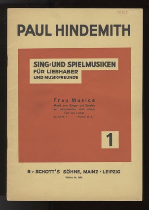 Item #34734 [Op. 45, No. 1]. Frau Musica Musik zum Singen und Spielen auf Instrumenten. Paul...