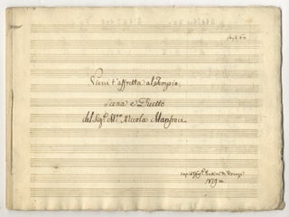 Item #34816 Vieni t'affretta al Tempio [Musical manuscript excerpt from the opera Alzira]. Nicola...