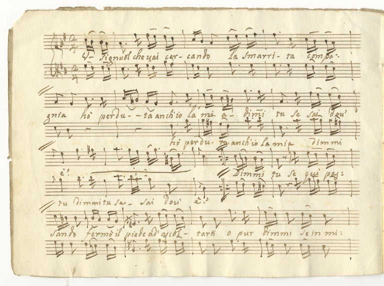 Item #34873 Duettini p[er] un canto ed alto. [Musical manuscript]. Italy, ca. 1800. ANON. early 19th c.