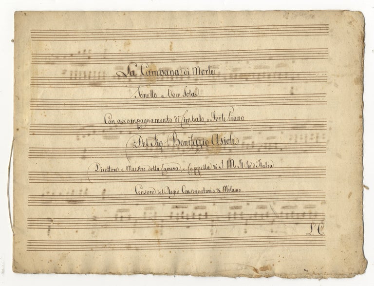 Item #34898 La Campana di Morte. [Musical manuscript]. Italy, ca. 1800-1810. Bonifazio ASIOLI.