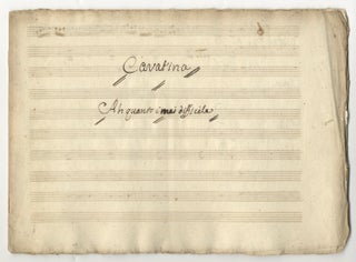 Item #34924 Cavatina. Ah quanto e mai difficile. [Musical manuscript]. Italy, ca. 1800-20....