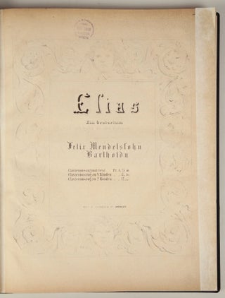 Item #35203 [Op. 70]. Elias [Piano-vocal score]. Felix MENDELSSOHN