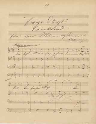 Autograph musical quotation signed and dated Leipzig, April 19, 1849