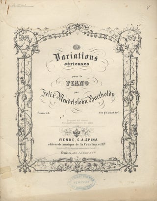 Item #35286 [Op. 54]. 17 Variations sérieuses pour le Piano. Felix MENDELSSOHN