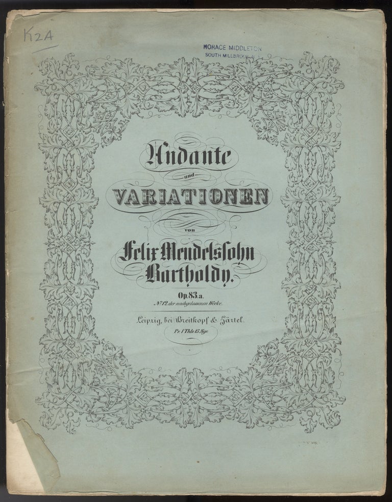 Item #35287 [Op. 83a]. Andante und Variationen [Piano 4-hands]. Felix MENDELSSOHN.