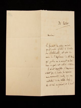 Autograph letter signed ("H. Berlioz") regarding his article on Dmitri Bortnyansky