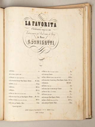 Bound volume of 19th century Italian operatic excerpts in piano-vocal score, most Neapolitan imprints and associated with contemporary performances