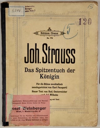 Item #36151 Das Spitzentuch der Königen. [Piano-vocal score]. Johann STRAUSS, Jr
