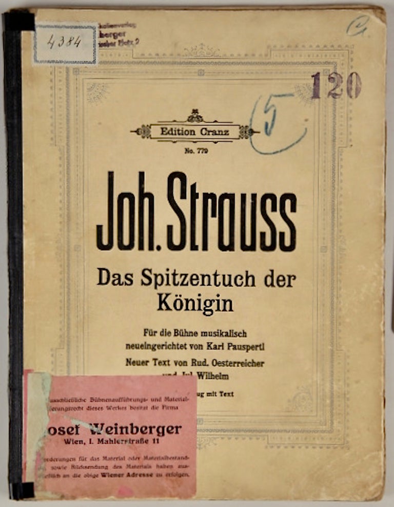 Item #36151 Das Spitzentuch der Königen. [Piano-vocal score]. Johann STRAUSS, Jr.