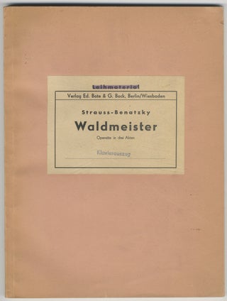 Item #36154 Waldmeister [Piano-vocal score]. Johann STRAUSS, Jr