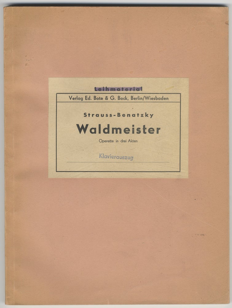 Item #36154 Waldmeister [Piano-vocal score]. Johann STRAUSS, Jr.