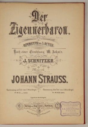 Item #36156 Der Zigeunerbaron [Piano-vocal score]. Johann STRAUSS, Jr