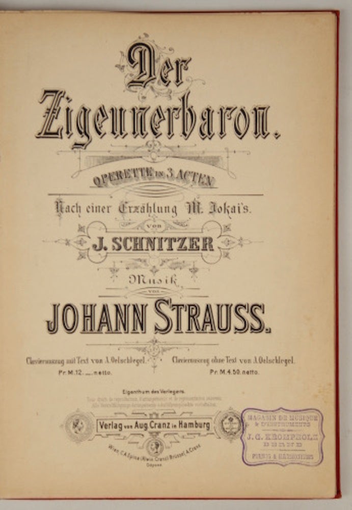 Item #36156 Der Zigeunerbaron [Piano-vocal score]. Johann STRAUSS, Jr.
