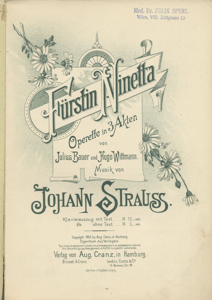 Item #36164 Fürstin Ninetta [Piano-vocal score]. Johann STRAUSS, Jr.