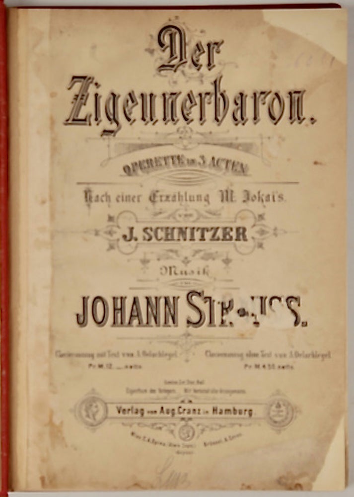 Item #36169 Der Zigeunerbaron. [Piano solo]. Johann STRAUSS, Jr.