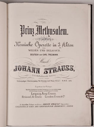 Item #36174 Prinz Methusalem. [Piano-vocal score]. Johann STRAUSS, Jr