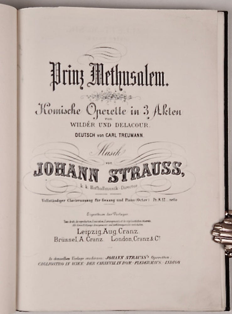 Item #36174 Prinz Methusalem. [Piano-vocal score]. Johann STRAUSS, Jr.