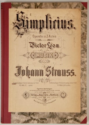 Item #36176 Simplicius. [Piano-vocal score]. Johann STRAUSS, Jr
