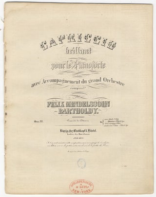 Item #36212 [Op. 22]. Capriccio brillant pour le Pianoforte. Felix MENDELSSOHN