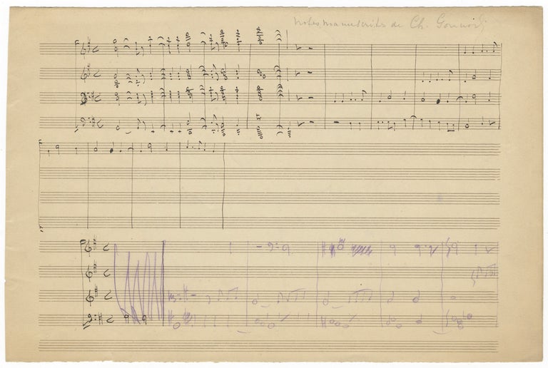Item #36231 Autograph musical manuscript sketch leaf. Charles GOUNOD.