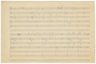 Autograph musical manuscript sketch leaf