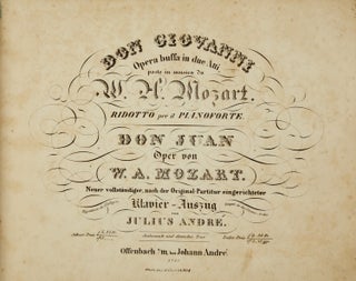 Item #36305 [K527]. Don Giovanni [Piano-vocal score]. Wolfgang Amadeus MOZART
