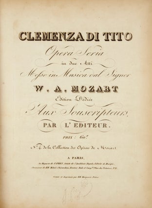 Item #36307 [K621]. Clemenza di Tito [Full score]. Wolfgang Amadeus MOZART