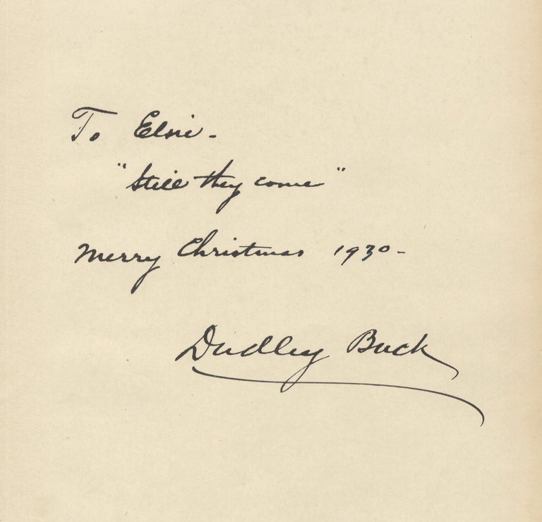 Item #36579 Autograph inscription signed. Dudley BUCK.