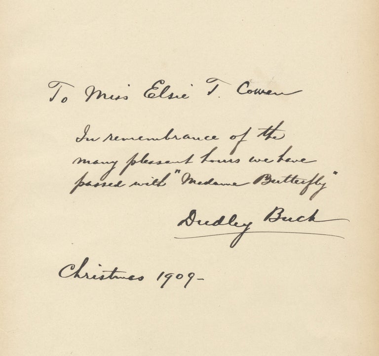 Item #36580 Autograph inscription signed. Dudley BUCK.