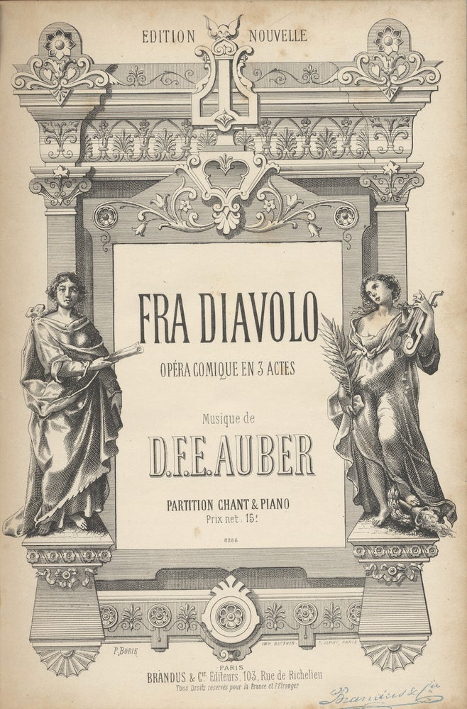 Item #36689 Fra Diavolo Opéra Comique en 3 Actes ... [Piano-vocal score]. Daniel-François-Esprit AUBER.