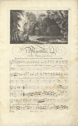 Item #36706 Myrtillo, Or the Despairing Swain. To the Rt. Honble. the Lord Delawar, this Cantata...