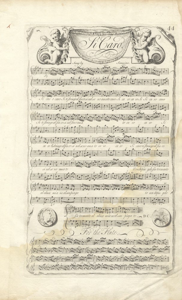 Item #36725 Si Caro Sung by Senesino. Plate 44 from George Bickham's The Musical Entertainer. George Frideric HANDEL.