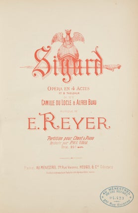 Item #36750 Sigurd Opéra en 4 Actes et 9 Tableaux de MM Camille du Locle & Alfred Blau ......