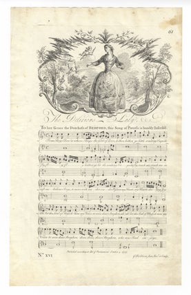 Item #36777 The Delirious Lady. Plate 61 from George Bickham's The Musical Entertainer. ENGLISH...