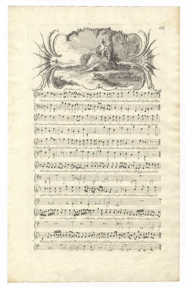 Item #36779 Or if more influencing is to be brisk and airy. Plate 62 from George Bickham's The Musical Entertainer. ENGLISH ILLUSTRATED VOCAL MUSIC - 18th Century.