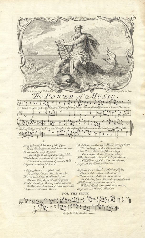 Item #36813 The Power of Music. The Words by Mr. Smith. Set by Mr. John Hudson. Plate 68 from George Bickham's The Musical Entertainer. John fl HUDSON.