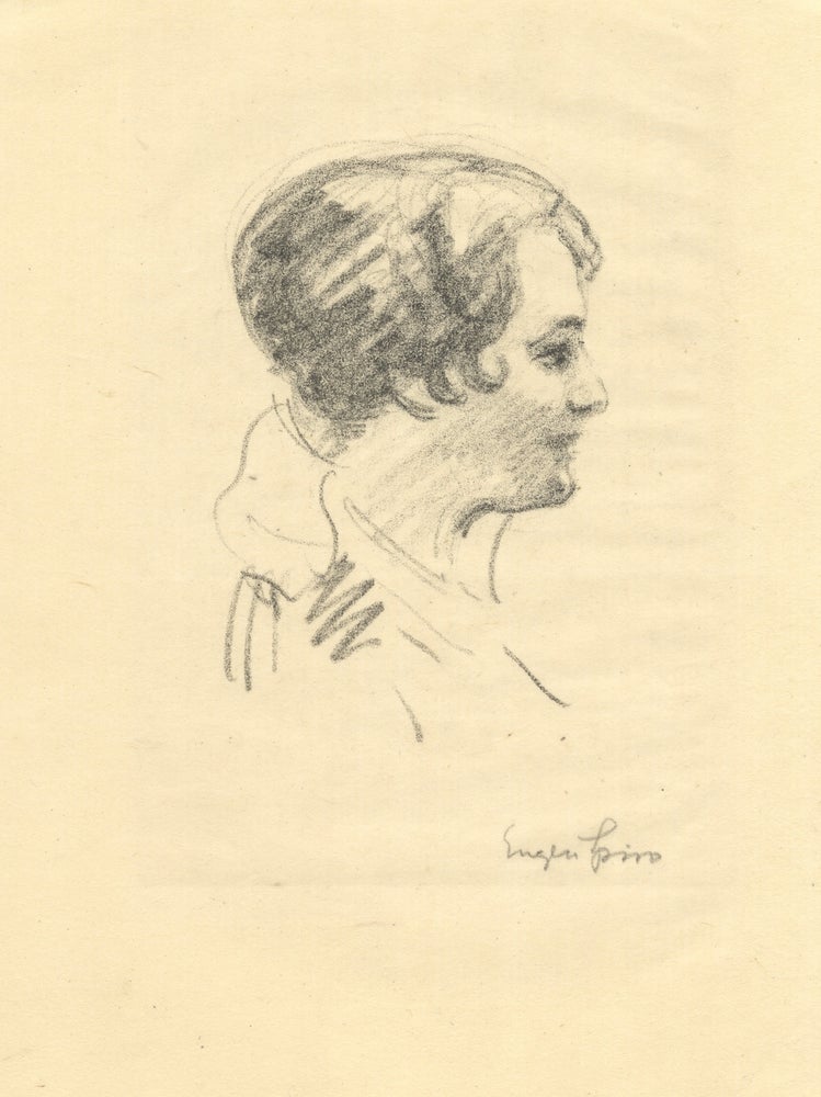 Item #37070 Original head-and-shoulders drawing, in profile, of the noted German-born American soprano by the German-born American artist Eugen Spiro (1874-1972). Elisabeth SCHUMANN.