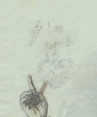 Friedrich Auguste Böhme, R.S. Musikdirektor und Posannen Konig zu Dresden. Original drawing executed in pencil, black chalk, and colored washes.